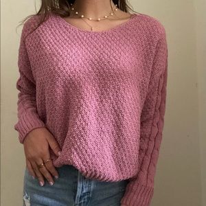 Cropped mauve sweater cute